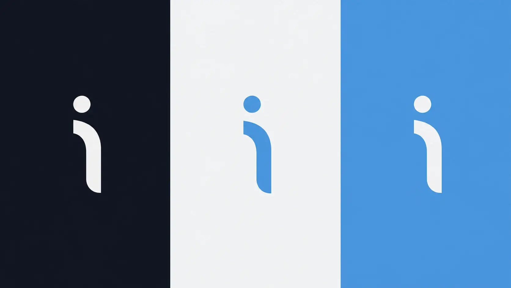 El símbolo «i» de INES sobre fondo azul noche, blanco y azul.