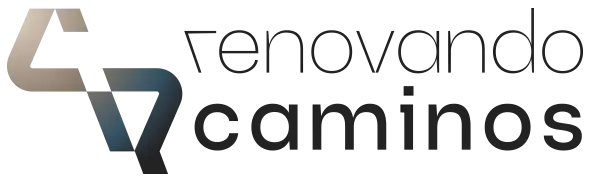 Logotipo de Renovando Caminos: símbolo CR junto al nombre.