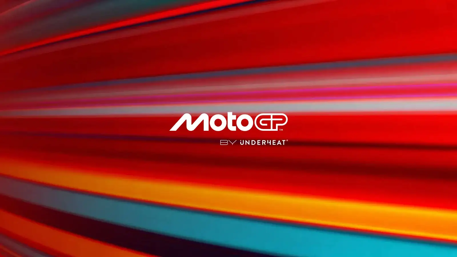 Portada de la propuesta «MotoGP by Underheat» con fondo de velocidad en rojo y azul.